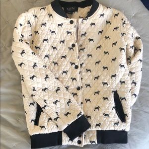 Quilted French Bulldog Bomber Jacket